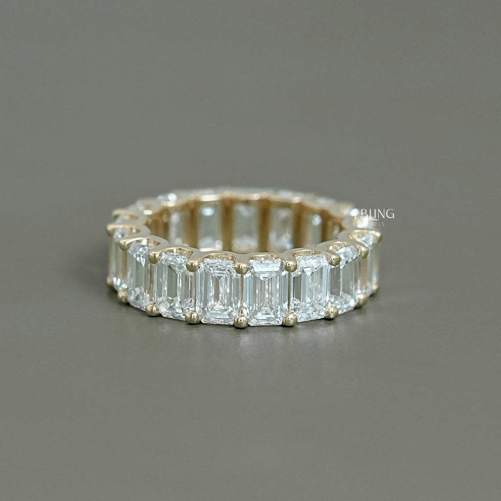 Emerald Cut Lab Diamond Full Eternity Band