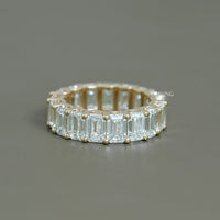 Emerald Cut Lab Diamond Full Eternity Band