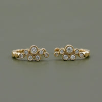 Round Cut Bezel Set Hinged Hoop Earrings