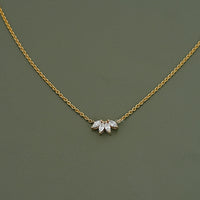Marquise Cut Diamond Flower Petal Bridesmaid Necklace
