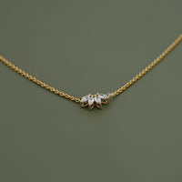 Marquise Cut Diamond Flower Petal Bridesmaid Necklace