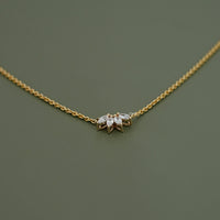 Marquise Cut Diamond Flower Petal Bridesmaid Necklace