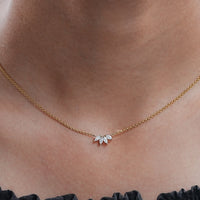 Marquise Cut Diamond Flower Petal Bridesmaid Necklace