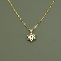 Round Cut Lab Diamond Dainty Flower Necklace