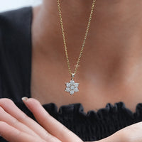 Round Cut Lab Diamond Dainty Flower Necklace