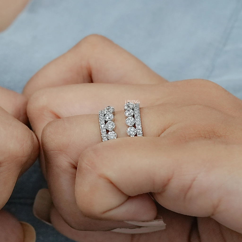 Round Diamond Guard Wrap Wedding Band