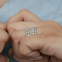 Round Diamond Guard Wrap Wedding Band