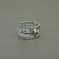 Round Diamond Guard Wrap Wedding Band