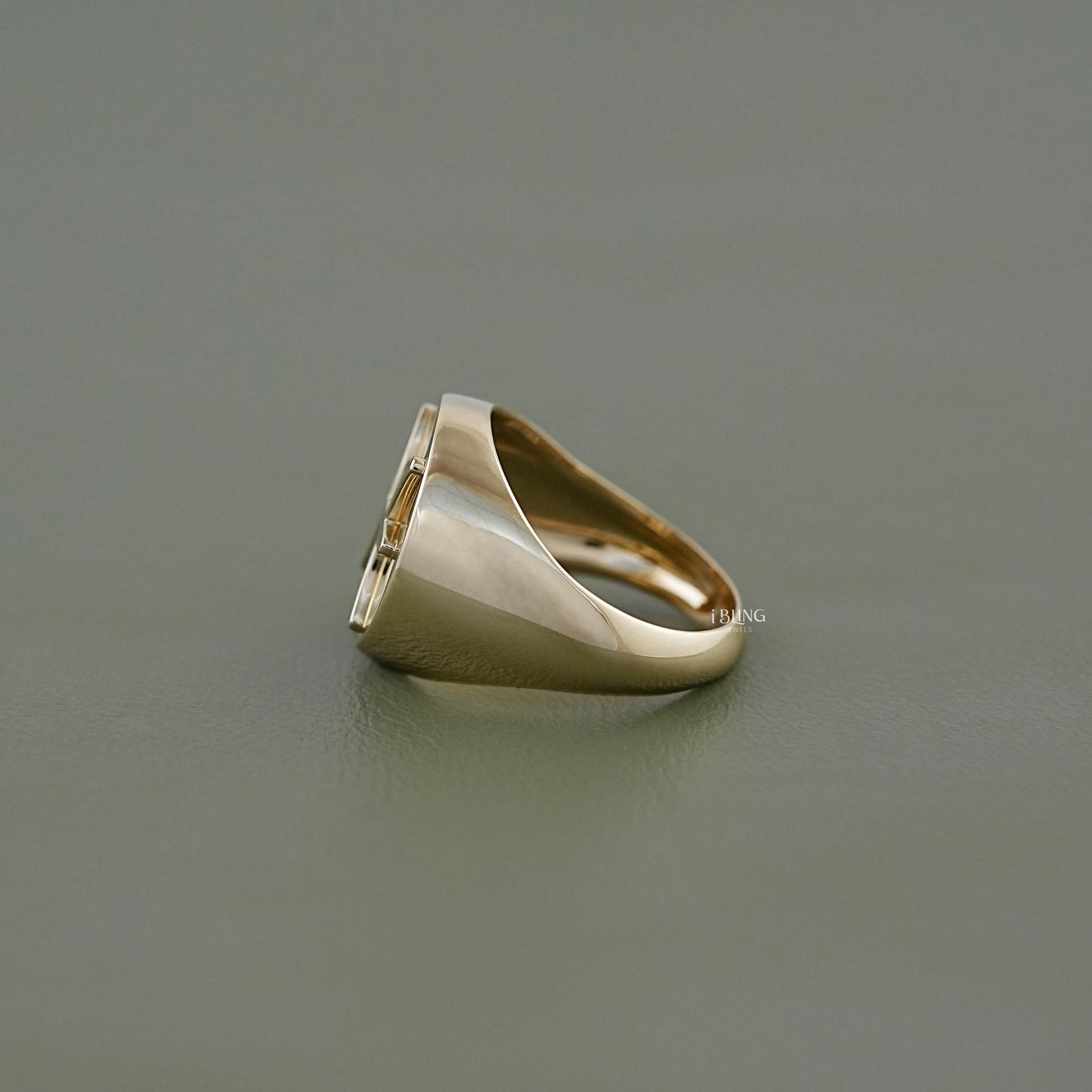 Yellow Gold Pisces Zodiac Unisex Signet Ring Men's Band