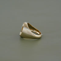 Yellow Gold Pisces Zodiac Unisex Signet Ring