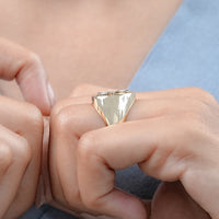 Yellow Gold Pisces Zodiac Unisex Signet Ring