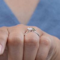 Green Pear Lab Diamond Dainty Toi Moi Wedding Ring
