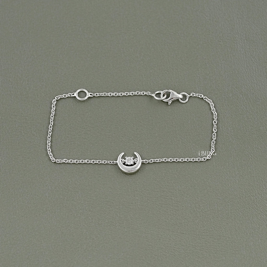 Half Moon Shape Round Cut Lab Diamond Bracelet