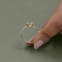 Old Mine Cushion Cut Hidden Halo Engagement Ring