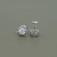 Round Cut Lab Grown Diamond Halo Stud