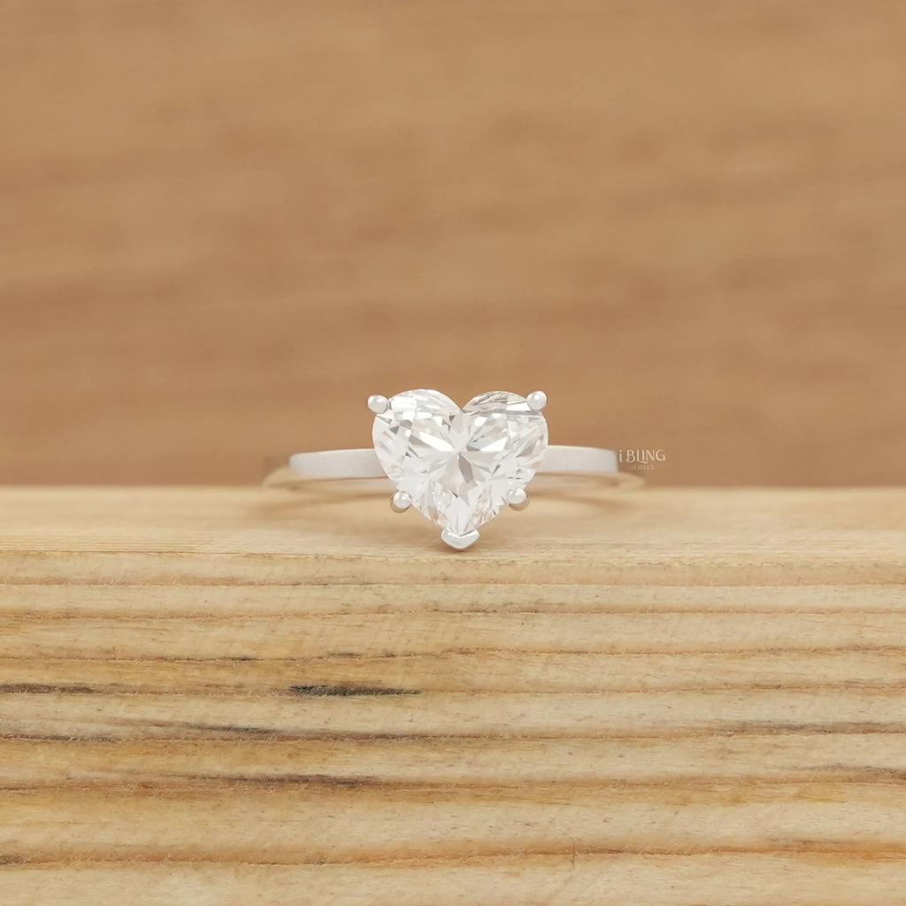 Heart Lab Diamond Solitaire Engagement Ring