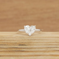 Heart Lab Diamond Solitaire Engagement Ring