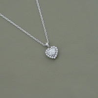 Heart Lab Diamond Halo Necklace