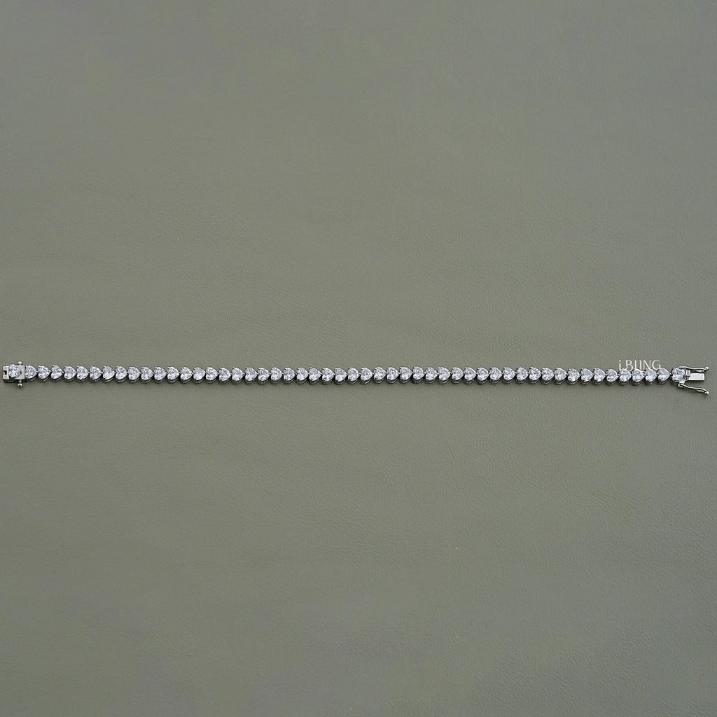 Heart Cut Lab Diamond Bridal Tennis Bracelet