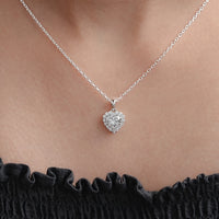 Heart Lab Diamond Halo Necklace