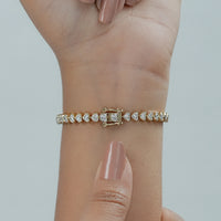 Heart Cut Lab Grown Diamond Tennis Bracelet