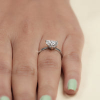 Heart Lab Diamond Solitaire Engagement Ring