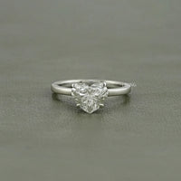 Heart Lab Diamond Solitaire Engagement Ring