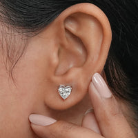 Heart Lab Grown Diamond Stud Earrings