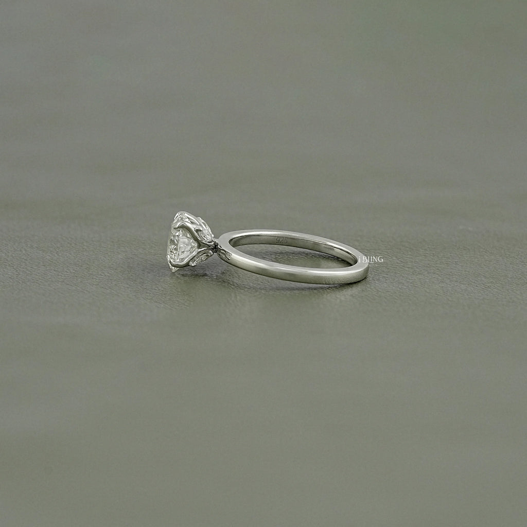 Heart Lab Diamond Solitaire Engagement Ring