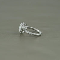 Heart Cut Halo Diamond Accent Engagement Ring