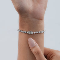 Heart Cut Lab Diamond Bridal Tennis Bracelet