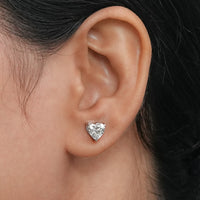 Heart Lab Grown Diamond Stud Earrings