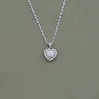 Heart Lab Diamond Halo Necklace