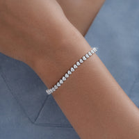 Heart Cut Lab Diamond Bridal Tennis Bracelet