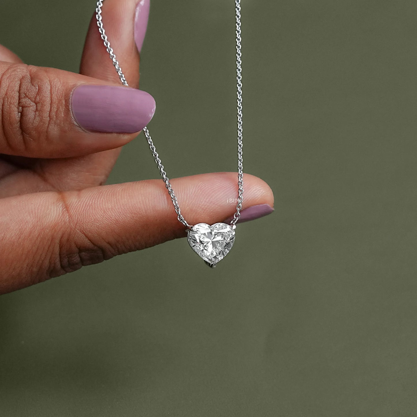 Heart Cut Lab Grown Diamond Solitaire Necklace