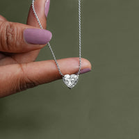 Heart Cut Lab Grown Diamond Solitaire Necklace