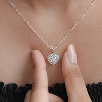 Heart Lab Diamond Halo Necklace