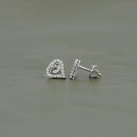 Heart Shape Round Cut Lab Diamond Stud Earrings