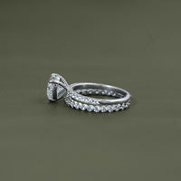 Heart Cut Lab Grown Diamond Accent Bridal Ring Sets