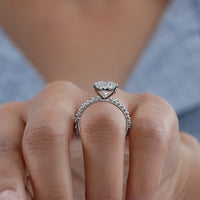 Heart Cut Lab Grown Diamond Accent Bridal Ring Sets