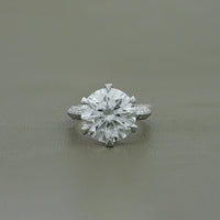 Hidden Halo Pave Set Round Diamond Ring