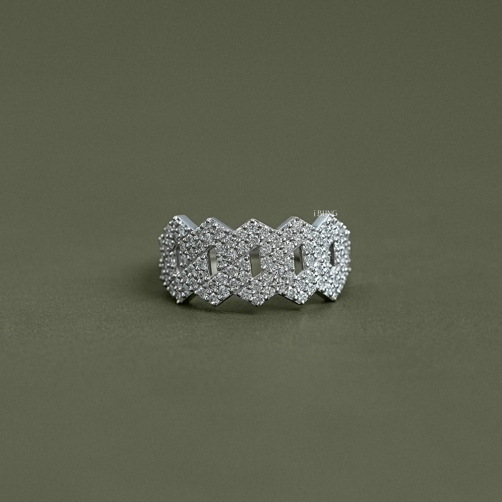 Hip Hop Lab Diamond Cuban Link Ring