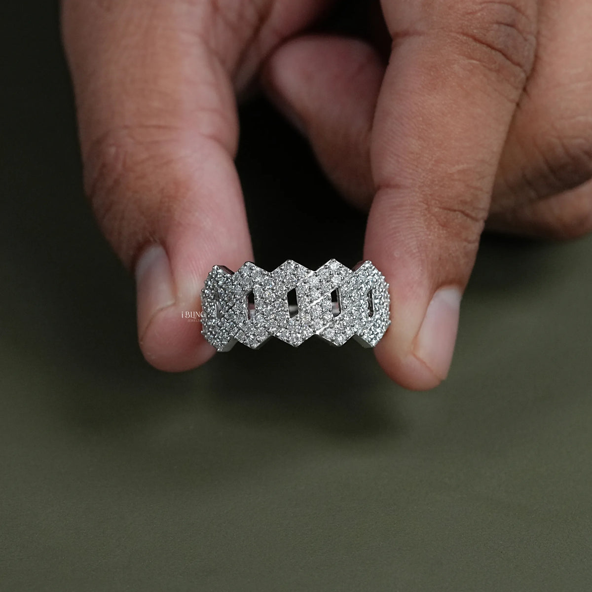 Hip Hop Lab Diamond Cuban Link Ring Men's Ring