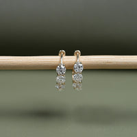 Old European Round Cut Lab Diamond Hoop Earrings