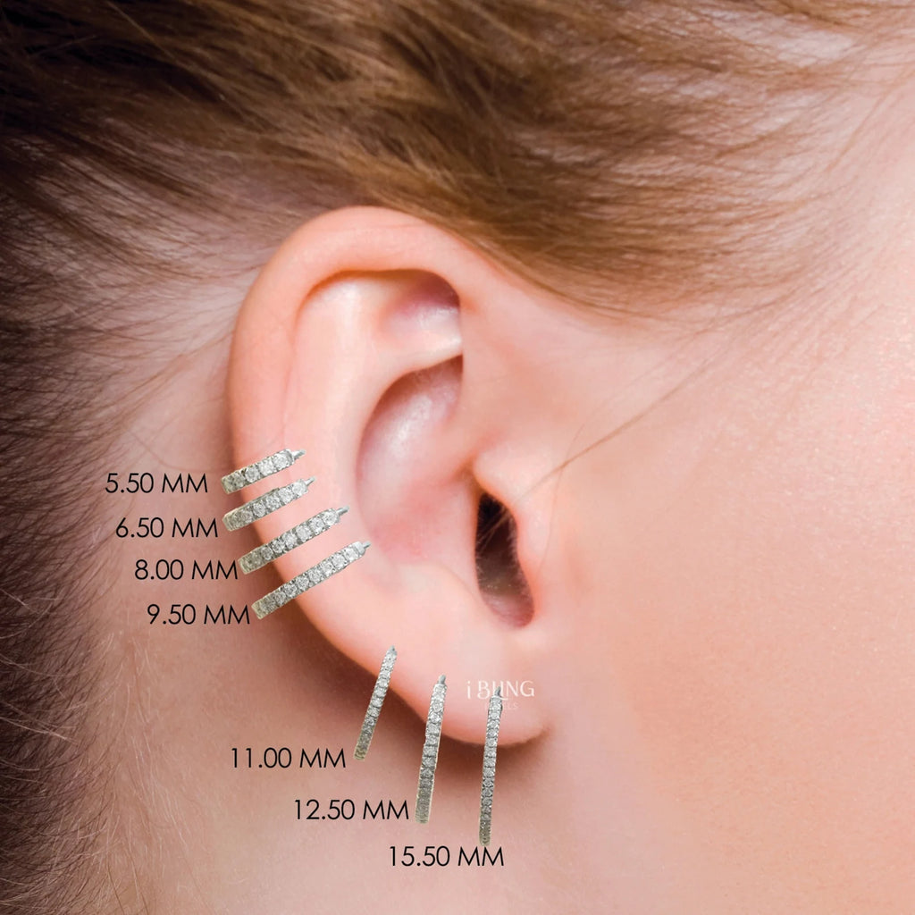 Round Moissanite Diamond Hoop Earrings