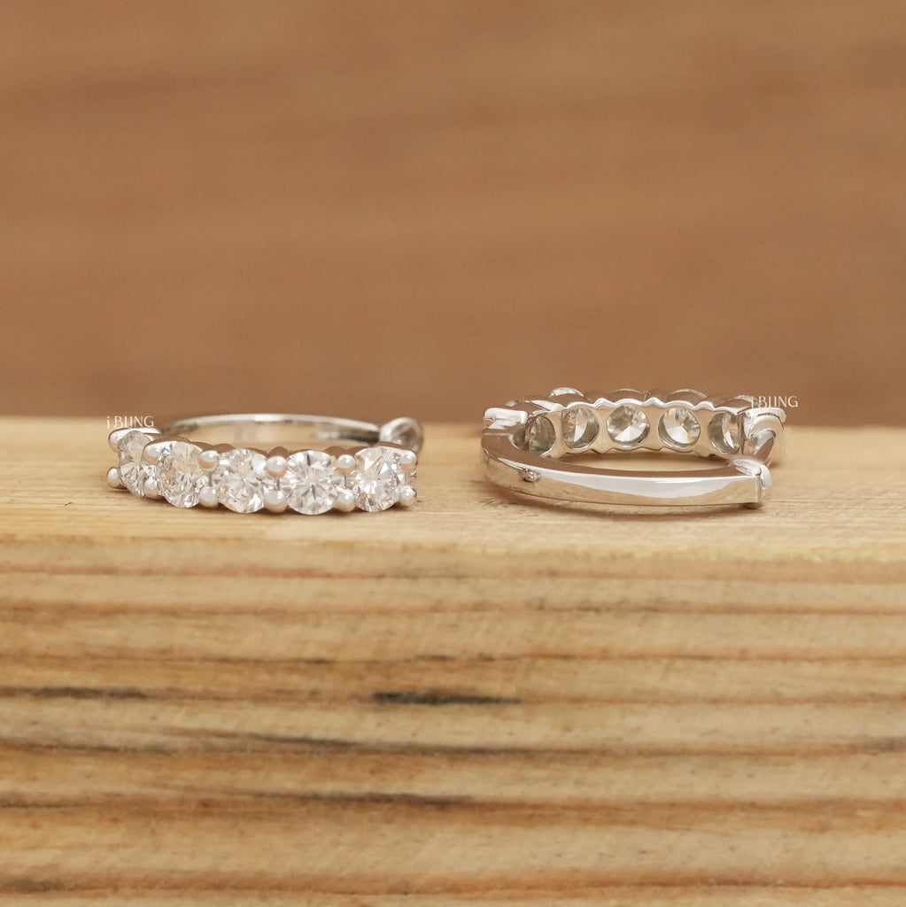 Round Cut Lab Diamond Huggie Hoop Earrings