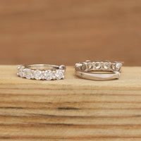 Round Cut Lab Diamond Huggie Hoop Earrings