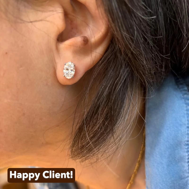 Oval Lab Diamond Stud Earrings