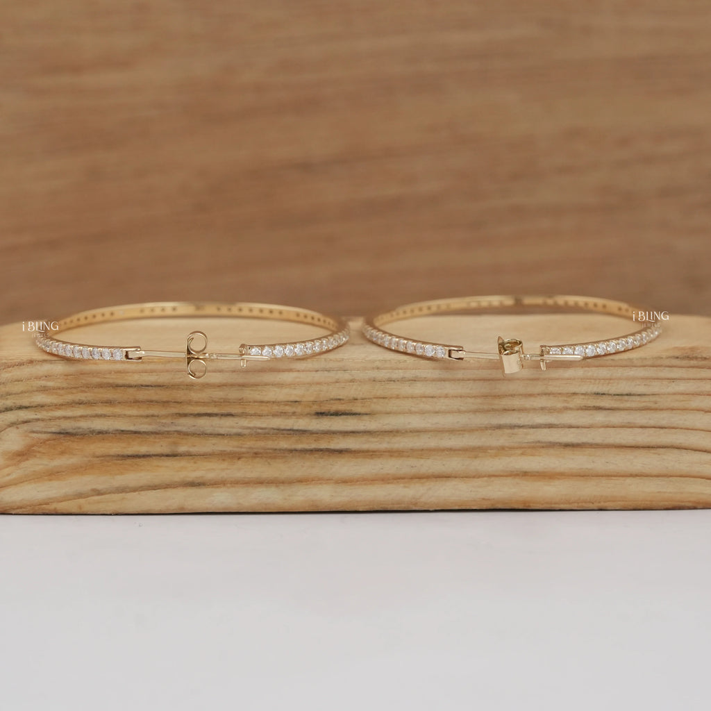 Lab Grown Round Diamond Hoop Earrings