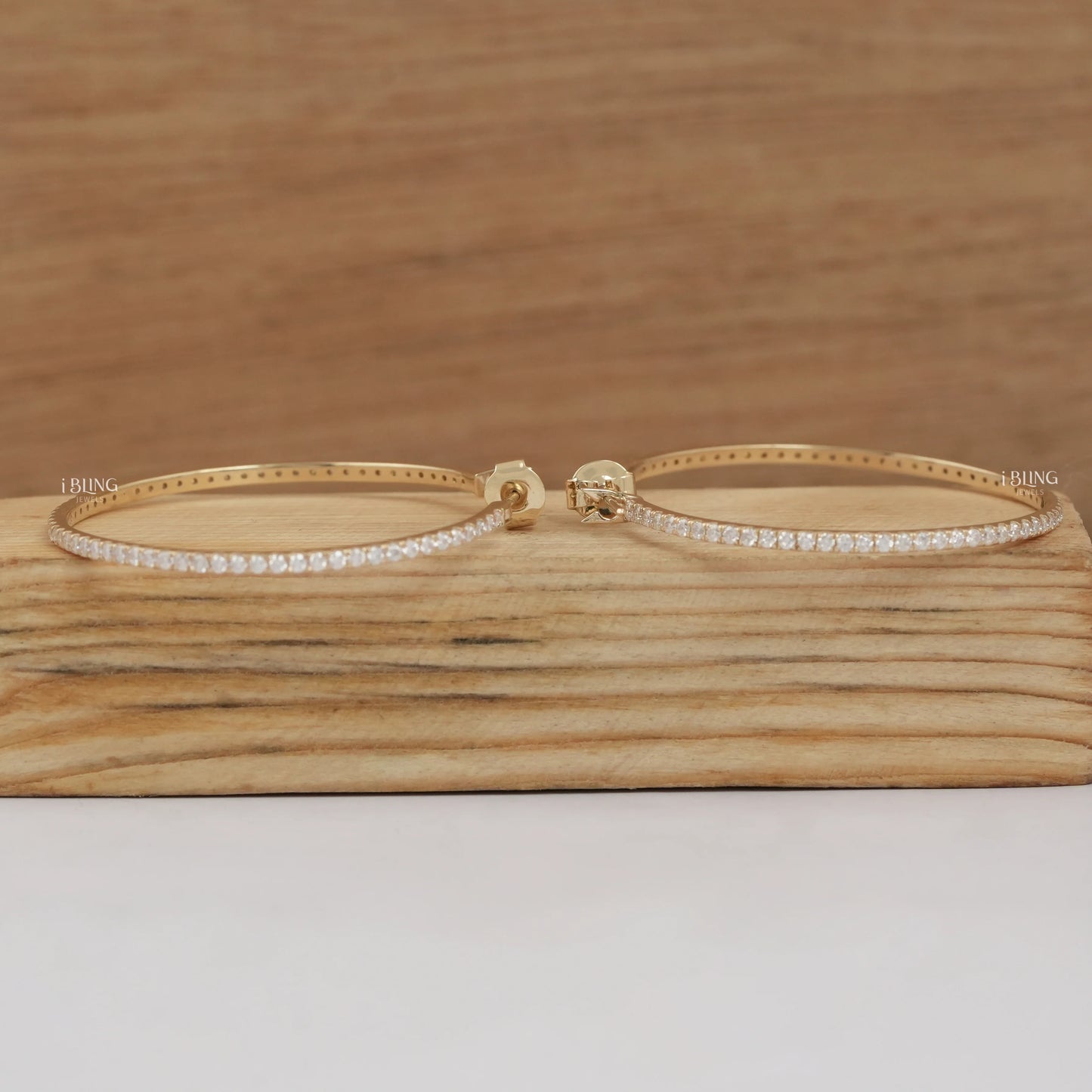 Lab Grown Round Diamond Hoop Earrings